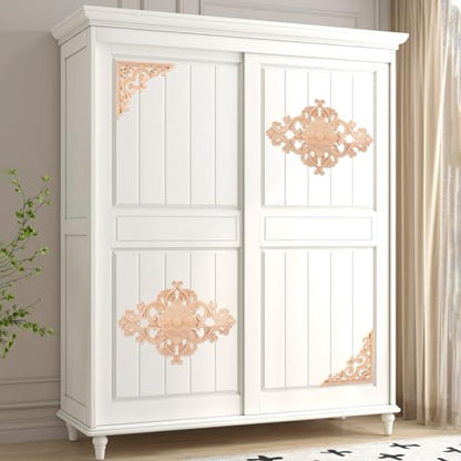 5Pcs Wood Appliques Onlays Classic Decorative Furniture Appliques Set A - color: Set A