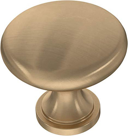 Franklin Brass (10-Pack) – Champagne Bronze Cabinet Knobs for Dressers, Drawers, Kitchen Cabinet Door, Vanity, Furniture, Closet Knobs, 1-3/16 Inch Round | Mushroom - color: Champagne Bronze