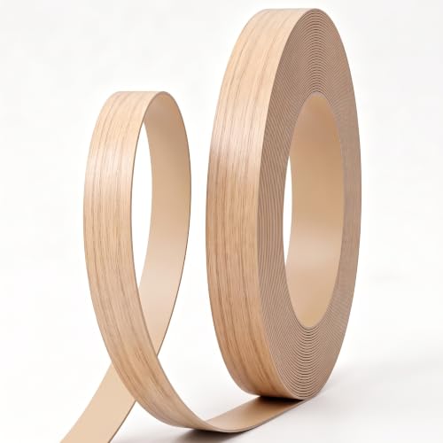 GSCIT Club Edge Banding, 7/8 inch x 25ft roll of Edge Banding Non glued Flexible Veneer Oak PVC Tape Banding for Cabinet Repair Furniture Restoration - color: Oak, size: 7/8"x 25ft