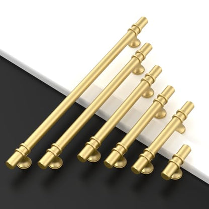 Asidrama 10 Pack 3 Inch(76mm) Brushed Gold Kitchen Cabinet Handles, Cabinet Pulls Kitchen Cabinet Hardware Cupboard Handles Drawer Pulls - color: Brushed Gold, size: 3" Hole Center, style: 10 Pack
