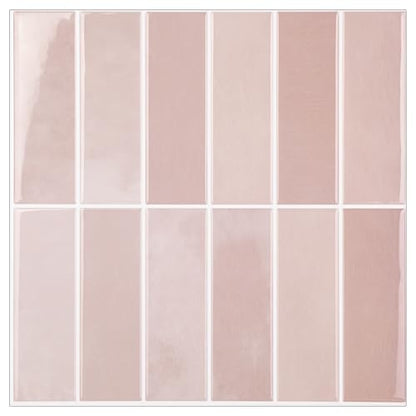 Peel and Stick Tile，New Upgrade Thicker Design Self Adhesive 12" x 12" Large Premium Peel and Stick Backsplash for Kitchen (Cinnamon). - color: Cinnamon