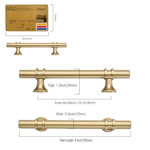 Amerdeco 10 Pack Matte Gold Cabinet Pulls 3.75 Inch(96MM) Hole Centers Kitchen Cabinet Handles Cabinets Hardware Drawer Pulls ZH0058 - color: Gold, size: 3.75"/96MM Hole Center