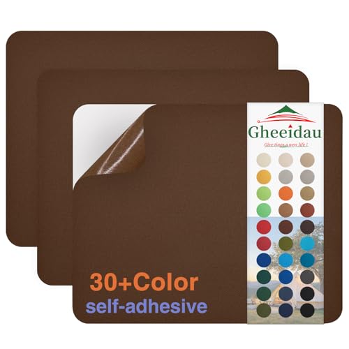 Gheeidau Canvas Repair Patch 9×11 Inch 3Pcs Waterproof Self-Adhesive Fabric Repair Patch for Tents,Boat Cover,Pop Up Canopy,Patio,Bags,Car Seats,Sofas,Furniture Cover(Brown) - color: Brown