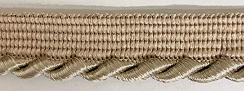 Large Twisted Cord w/Lip Piping Trimming - 6 Yards - Many Colors! (Beige) - color: Beige