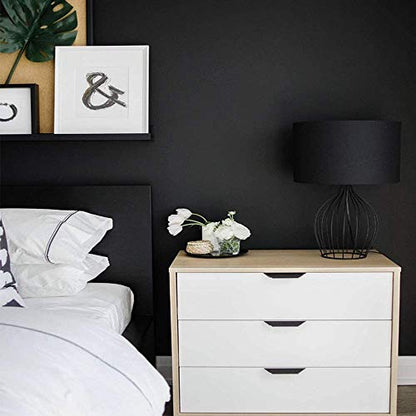 15.7" x 236.2" Black Wallpaper Self Adhesive and Removable Peel and Stick - color: Black, size: 15.7" x 236.2"