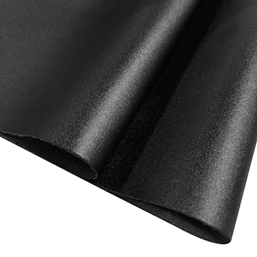 HYANG Smooth Solid Color Black Faux Leather Sheets 1 Rolls 12"X53" (30cmX135cm),Faux Leather is Great for, Bows,Earrings Handmade DIY Craft Projects Making - color: Black