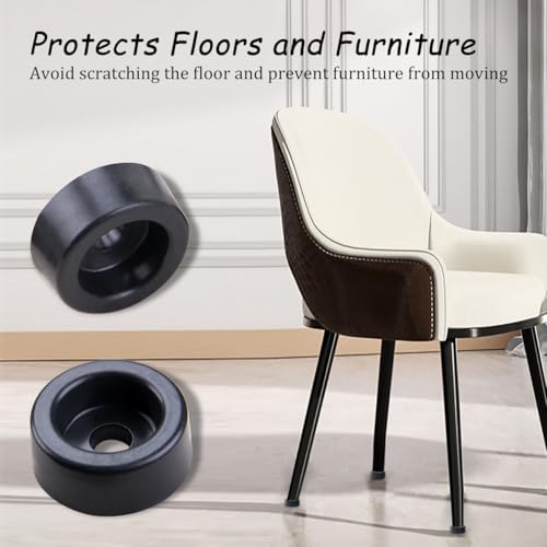 KOOBOOK 20Pcs Round PE Recliner Feet Replacement Ultimate Furniture Feet Pads for Floor Protection for Cabinets Chairs and Sofas Glide Foot Legs Black 31x12mm