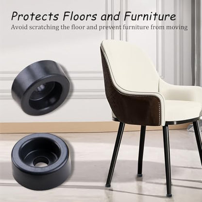 KOOBOOK 20Pcs Round PE Recliner Feet Replacement Ultimate Furniture Feet Pads for Floor Protection for Cabinets Chairs and Sofas Glide Foot Legs Black 31x12mm