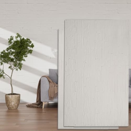 3D Wall Panels - 4PCS 47.2"x23.6" Faux Stone Wall Covering - MCM Modified Clay Material for Home Art, Accent Brick, Modern Exterior/Interior Decoration, Covering 31 sq.ft Reef White - color: Reefwhite, size: 23.6" x 47.2"