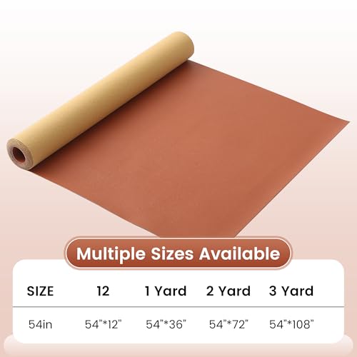 KUUP Lychee PU Faux Leather Fabric Sheets, 1 Yard 54" x 36", 0.8mm Thick - color: Brown Litchi, size: 1 yard