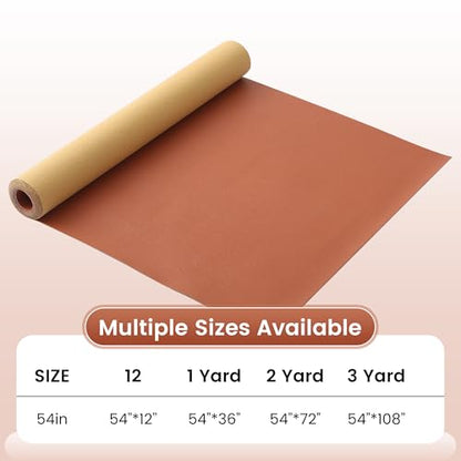 KUUP Lychee PU Faux Leather Fabric Sheets, 1 Yard 54" x 36", 0.8mm Thick - color: Brown Litchi, size: 1 yard