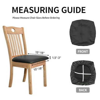 Easy-Going Waterproof PU Leather Seat Covers for Dining Room Chairs Set of 4, Dark Gray - color: Dark Gray