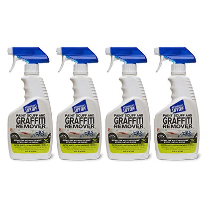 Motsenbocker’s Lift Off 45406-4PK 16-Ounce Paint Scuff and Graffiti Remover Easily Removes Paint Scuffs, Spray Paint, Acrylic from Multiple Surfaces Vehicles, Brick, Boats, Concrete, Pack of 4 , white - size: 16 Fl Oz (Pack of 4)