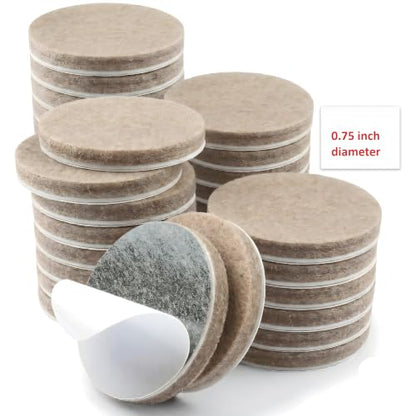 240 Pack Felt Pads for Furniture, 0.75 Inch Self Adhesive Cabinet Cushion Dots, Mini Foam Felt Pads, Self Stick Furniture Protectors for Cabinet Doors, Desks, Drawers and Floors, Oat Beige