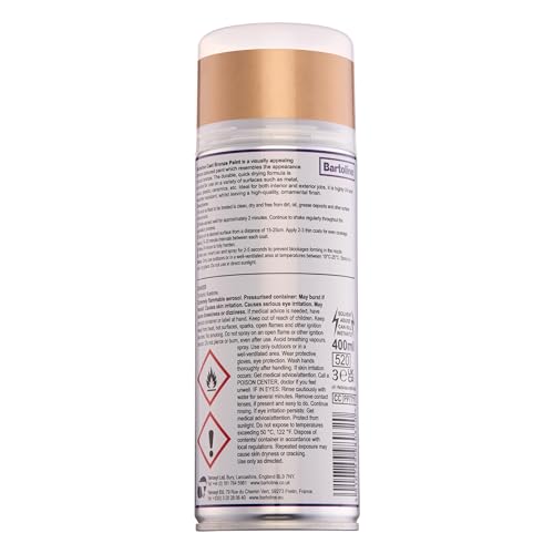 Bartoline Cast Bronze Spray Paint, 13.5 oz [3 Pack] - Gloss Finish Metallic Paint Realistic Cast Bronze Effect, UV & Weather Resistant - 400 ml - size: 13.5 Ounce (Pack of 3)
