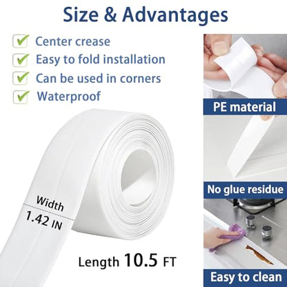 Caulk Tape Waterproof Self Adhesive, No Mess, No Tools Toilet Caulk Tape