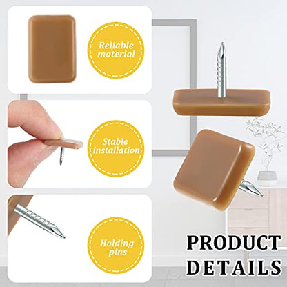 Jetec 30 Pieces Tack-in Drawer Glides Tack Glide for Repairing Dressers