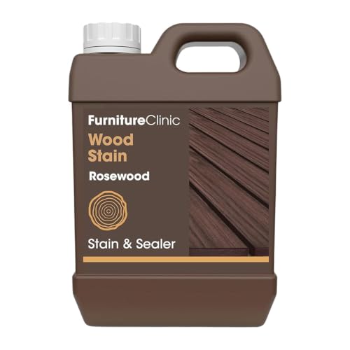 Furniture Clinic Wood Stain | Water Based | Fast Drying, Low Odor, & Non-Toxic | Multiple Finishes | for Indoor & Outdoor Furniture and More | Rosewood (85 Fl Oz / 2500ml) - color: Rosewood, size: 2500ml / 85 Fl Oz