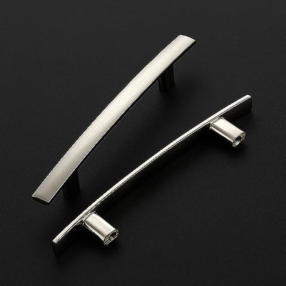 30 Pack Brushed Nickel Cabinet Handles, 3.75" Hole Center Curved Pulls - color: Brushed Nickel, size: 3.75" Hole Center