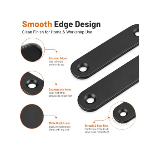 Flat Mending Plates, 24 Pack Straight Brace Brackets with Screws
