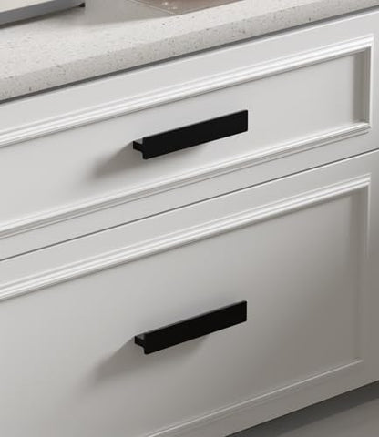 Goldenwarm 10 Pack 5" Black Cabinet Handles Matte Black Drawer Pulls - color: Black, size: 5in Hole Centers