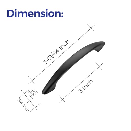 Ravinte Matte Black Kitchen Cabinet Handles Drawer Pull 3 Inch 5 Pack - color: Black