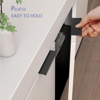 Peaha 25 Pack Kitchen Cabinet Handles 7-9/16" Black Drawer Pulls Edge Pulls - color: Black, size: Hole Centers:7-9/16in(192mm)