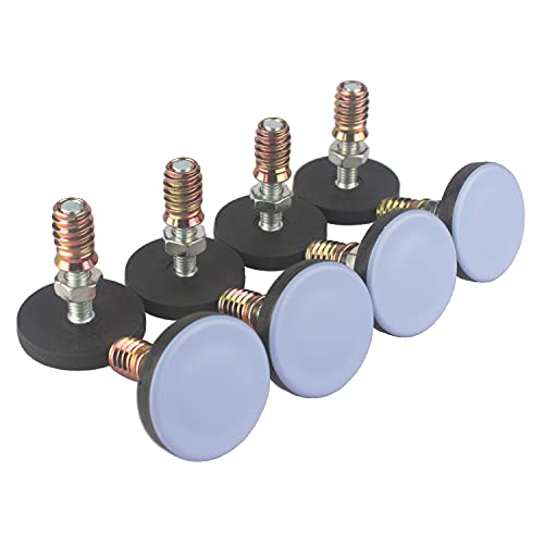 Furniture Leveler PTFE(Teflon) Bottom(50mm Large Base),Thread Shank(3/8-16) Adjust Pads,Table/Chair/Cabinet/Sofa Medium Adjustable Legs Leveling,Nuts Installation and Floor Protection(8 Pack) - size: 50mm Base 3/8-16 x 2", 8 Pack