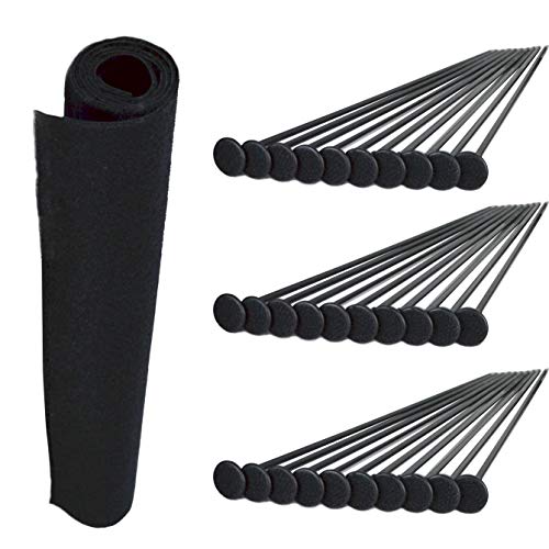 Gun Storage Solutions Rifle Rods Starter Kit with Shelf Liner Gun Organizer System Store More Guns Easy Access for Safety with Nylon Woven Loop Fabric - color: Black, size: 30 Rifle Rods and 30" x 19" Shelf Liner