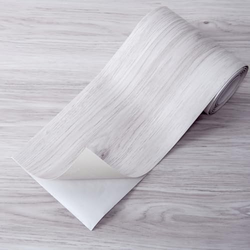 Art3d Wood Textured Peel and Stick Vinyl Floor Tiles, 40-Pack, White/Grey - color: White/Grey