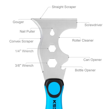 KEZERS 13-In-1 Painter’s Tool, 3" Stainless Steel Putty Knife Scraper