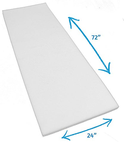 AK TRADING CO. Upholstery Foam Cushion – Premium Medium Density Foam Sheet for Seat Replacement, Padding & DIY Projects – High Resilience, Fire Retardant, Made in USA - size: 3" x 24" x 72"