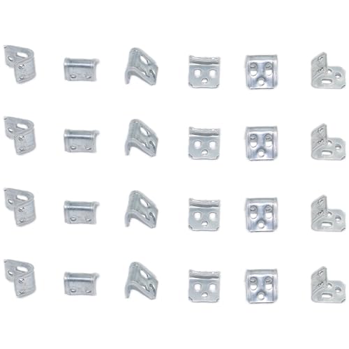 24 PCS Sofa Couch Spring Clips Furniture Upholstery Spring Clips Repair Kit, Ek Clips S Clips for Chair Couch Sofa Replacement Parts, 5 Holes, 7.9"x8.6" - size: 7.9"x8.6"-24PCS(NoScrews)