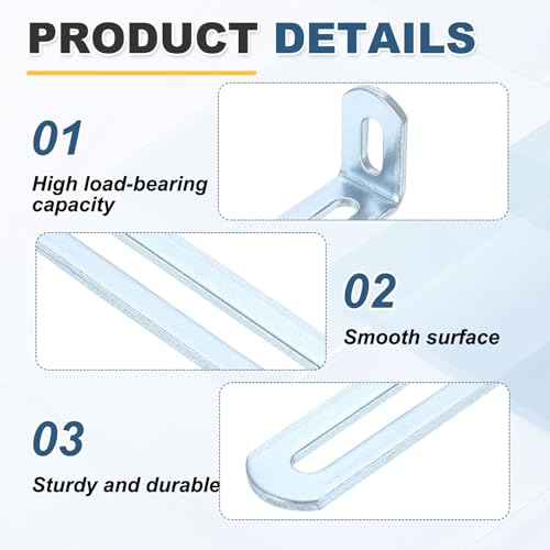 uxcell 8 Pcs Adjustable Right Angle Brackets 4.7"x1.2"x0.7" Silver - color: Silver, size: 4.7"x1.2"x0.7"