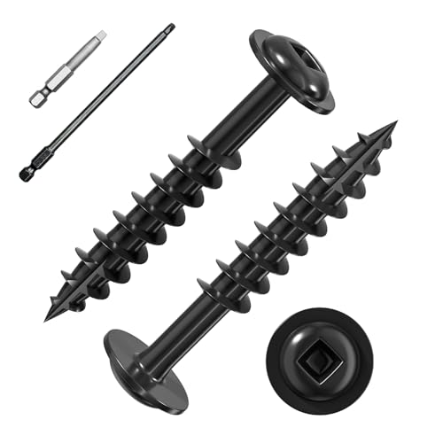 Wensilon Pocket Hole Screws, #8 x 1-1/4", Square Drive, Black, 1lbs 135pcs - color: Black, size: 8*1-1/4"