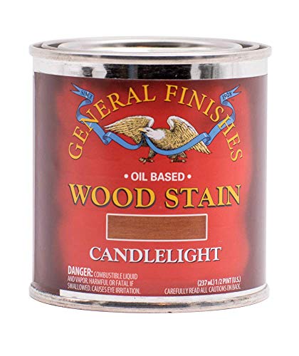 General Finishes Oil Based Penetrating Wood Stain, 1/2 Pint, Candlelight - color: Candlelight, size: 1 Half-Pint