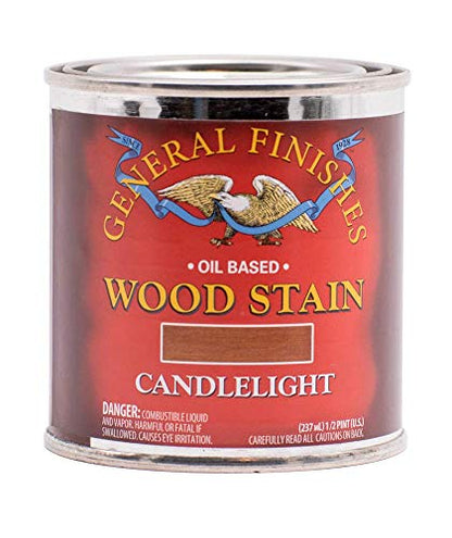 General Finishes Oil Based Penetrating Wood Stain, 1/2 Pint, Candlelight - color: Candlelight, size: 1 Half-Pint