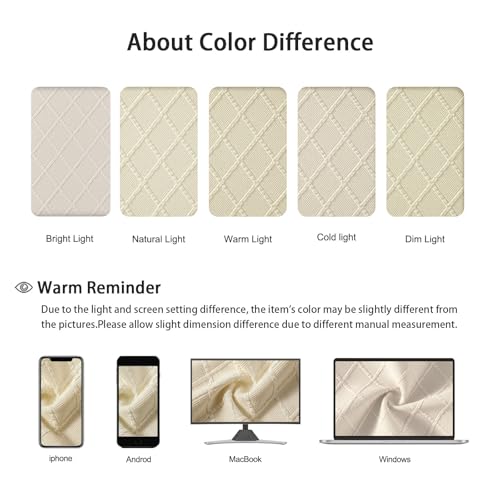 SearchI Waterproof Dining Chair Seat Covers Set of 4, Check Beige - color: Check Beige