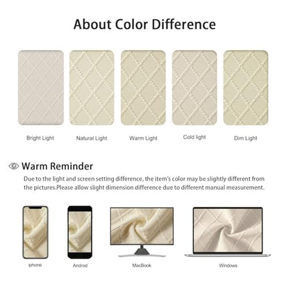 SearchI Waterproof Dining Chair Seat Covers Set of 4, Check Beige - color: Check Beige