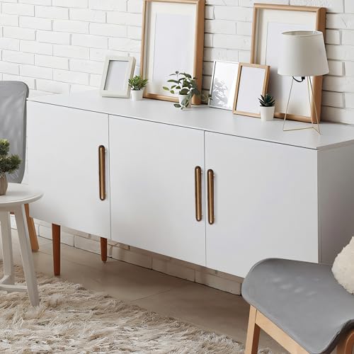 SALISENG-5 Pack Wooden Kitchen Cabinet Pulls,5 Inch Brass Dresser Drawer Handles, Modern Furniture Pulls for Cupboard Wardrobe Closet Cabinet Hardware - size: 5 Inch Hole Centers