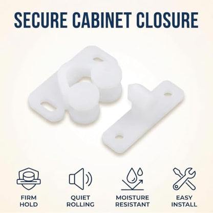 3Pcs White Marine Boat Ball Catch Door Cupboard Spring Back Plates Roller Latch Plastic Catches Cabinet Hardware, Cabinet and Furniture Door Catches