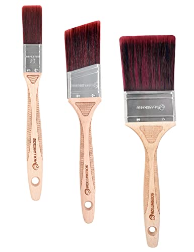ROLLINGDOG 3pcs Paint Brush Set for Wall & Trim (1", 2", 3") - color: 3pc Multi Size