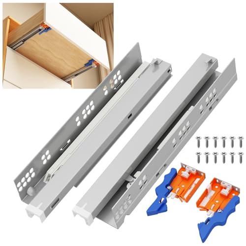 NECILO Push to Open Soft Close Undermount Slides 16 Inch, Full Ext, 78 lb - size: 16 Inch, style: Push open&Soft close Undermount