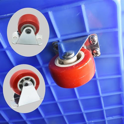 3" Rigid Plate PVC Casters,No Bearing,Max 35KG Load,6 PCS-Red - color: Red, size: 3 inch