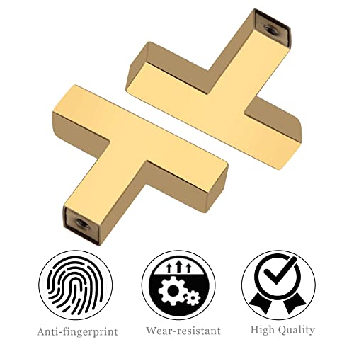 Cabinet Pulls Single Hole Cabinet Handles, 30 Pack Square Gold Bar Cabinet Pulls Drawer Cabinet Knobs Cupboard Hardware Cabinet Handles, Stainless Steel Single Hole Cabinet Knobs - color: Gold, size: Single Hole - No Hole Centers