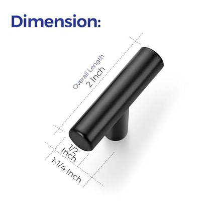 Ravinte Matte Black Cabinet Handles 2" Length,Single Hole Center,4 Pack - size: Single Hole