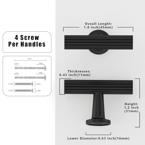10 Pack Matte Black Kitchen Cabinet Knobs Cabinet Pulls Drawer Knobs Cabinet Hardware Zinc Knobs for Dresser Drawers - color: Matte Black, size: Single Hole Knob