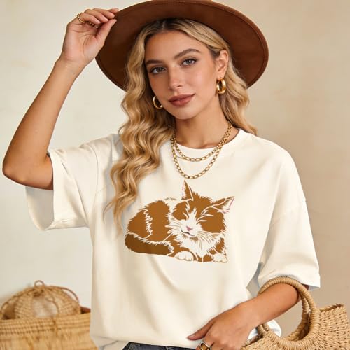 FINGERINSPIRE Resting Cat Stencils with a Brush 11.7x8.3Inch Cute Hairy Cat Painting Stencils Cartoon Cat Pattern Stencil Animal Themes PET Template for Wood Floor Tile Wall Fabric Furniture DIY - color: Resting Cat