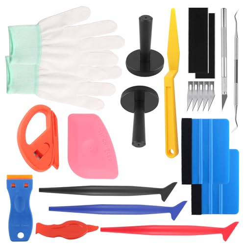 New Car Vinyl Wrap Tool Kit,Essential Car Wrap Kit for Vehicle Vinyl Wrapping Projects,Portable Cars Vinyls Wraps Kits with Vinyls Wraps Magnets/Felt Squeegee/Gloves