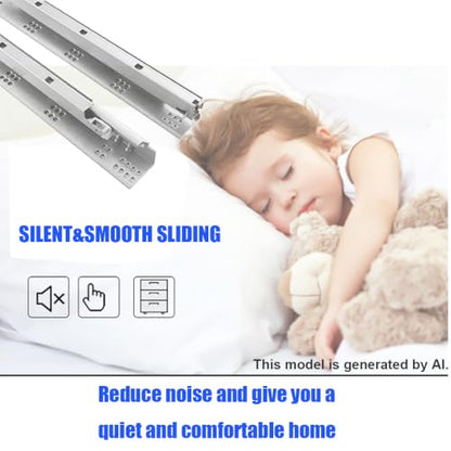 6 Pairs 21 Inch Undermount Soft Close Drawer Slides - size: 21inch